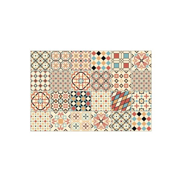 Sada 24 samolepek na stěnu Ambiance Azulejos Sofiana, 15 x 15 cm-image-2