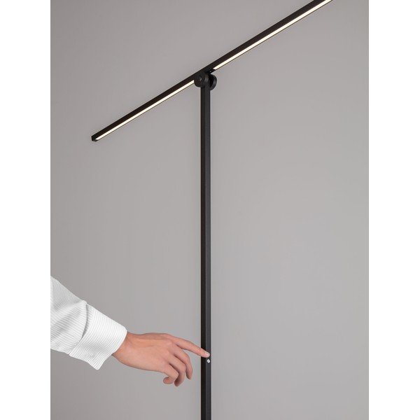 Matně černá kovová LED stojací lampa s ohybatelnou konstrukcí/stmívatelná (výška 144 cm) Tenso – Nova Luce-image-4