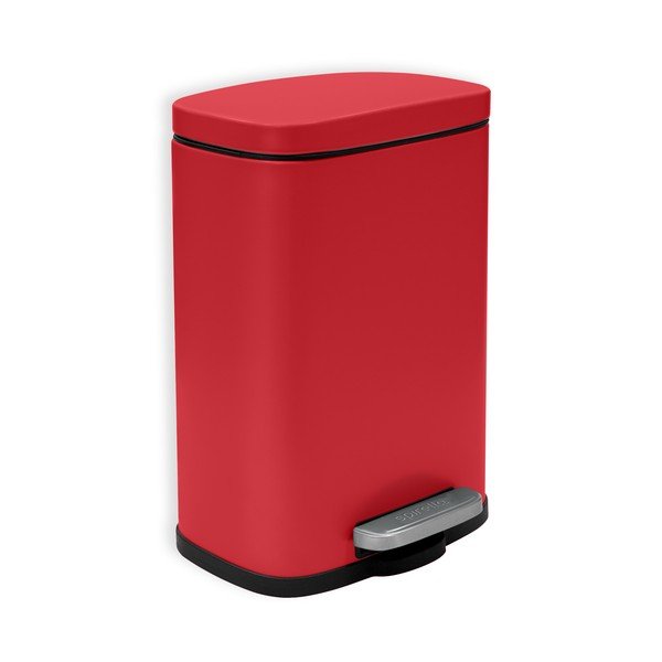 Červený nášlapný ocelový odpadkový koš 5 l   Akira – Spirella