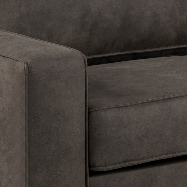 Antracitově šedá pohovka z imitace kůže Actona Jesolo, 193 cm-image-1