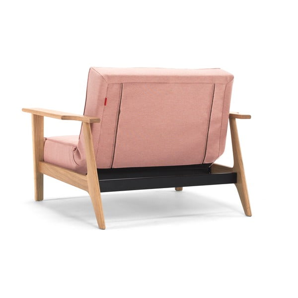 Světle růžové rozkládací křeslo s područkami Innovation Splitback Frej-image-2