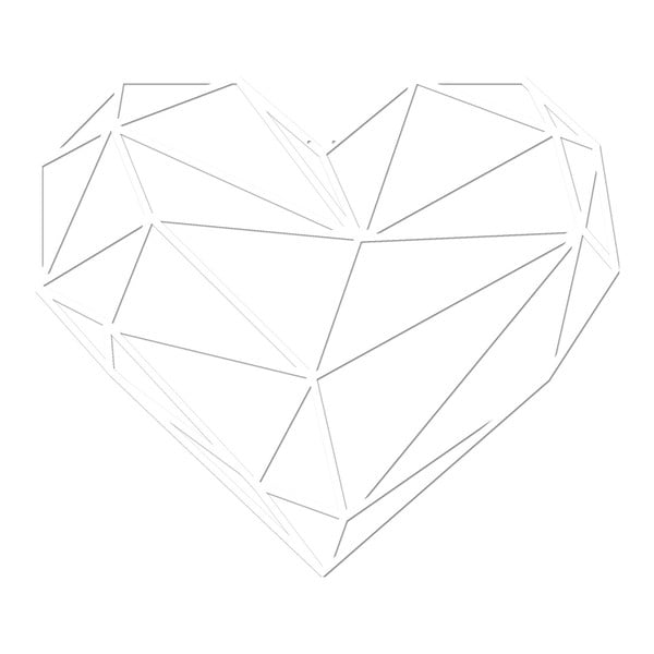 Bílá nástěnná kovová dekorace Wall Decor Heart
