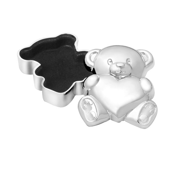 Kovová krabička na první zoubek 6x5x2 cm Bear with Heart – Zilverstad