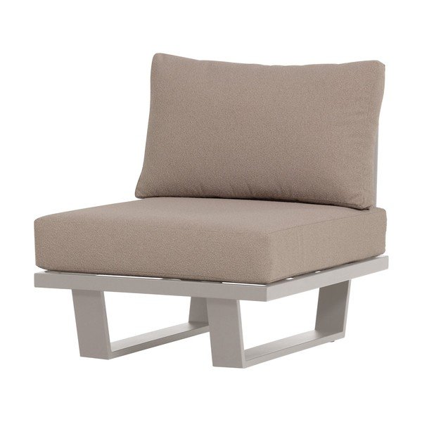 Šedobéžové kovové/polstrované zahradní křeslo Bear – WOOOD