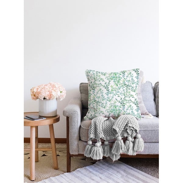 Béžovo-zelený povlak na polštář s příměsí bavlny Minimalist Cushion Covers Twiggy, 55 x 55 cm-image-2