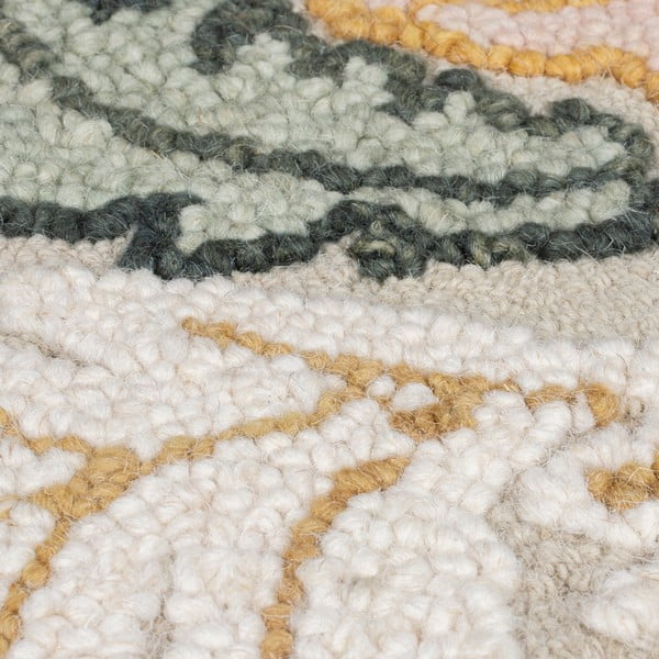 Světle růžový ručně tkaný vlněný běhoun 60x230 cm Daphne Shaped Floral – Flair Rugs-image-4