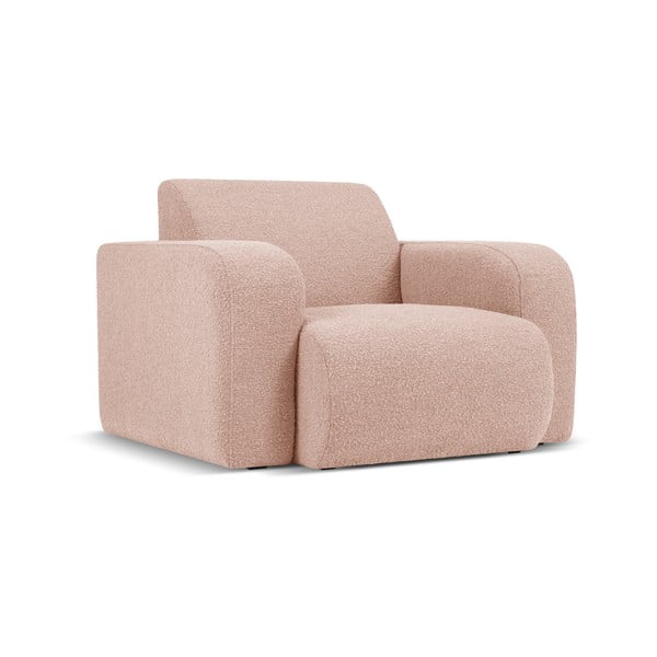 Růžové křeslo z textilie bouclé Molino – Micadoni Home