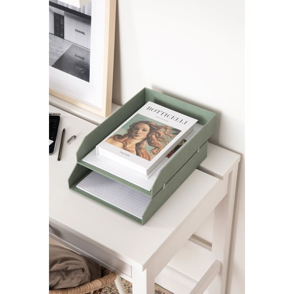 Zelené kartonové organizéry v sadě 5 ks na dokumenty Holger Canvas Paper Laminate – Bigso-image-2