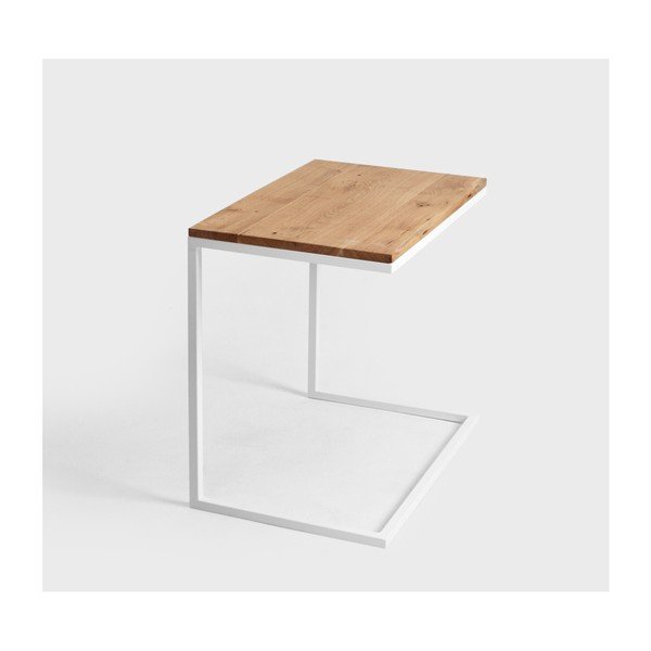 Stůl s bílým podnožím a deskou z masivního dubu CustomForm Lupe-image-4