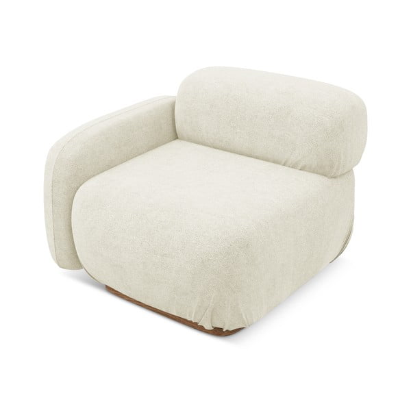 Krémový modul pohovky z textilie bouclé (levý roh) Ailani – Makamii-image-1