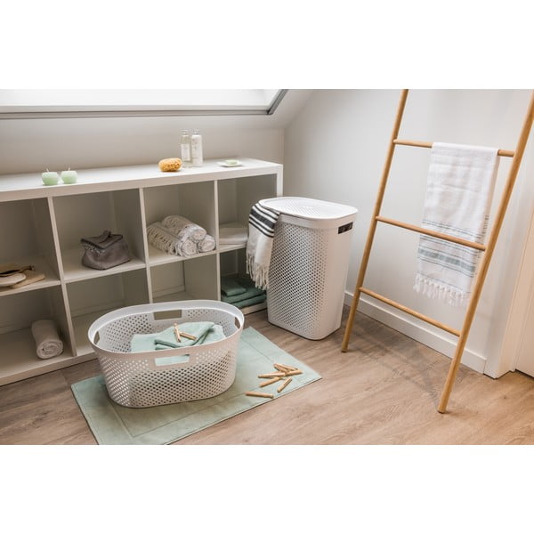 Bílý plastový koš na prádlo 60 l Infinity – Curver-image-2