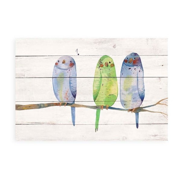 Obraz na dřevěné desce Little Nice Things Bird Song, 60 x 40 cm