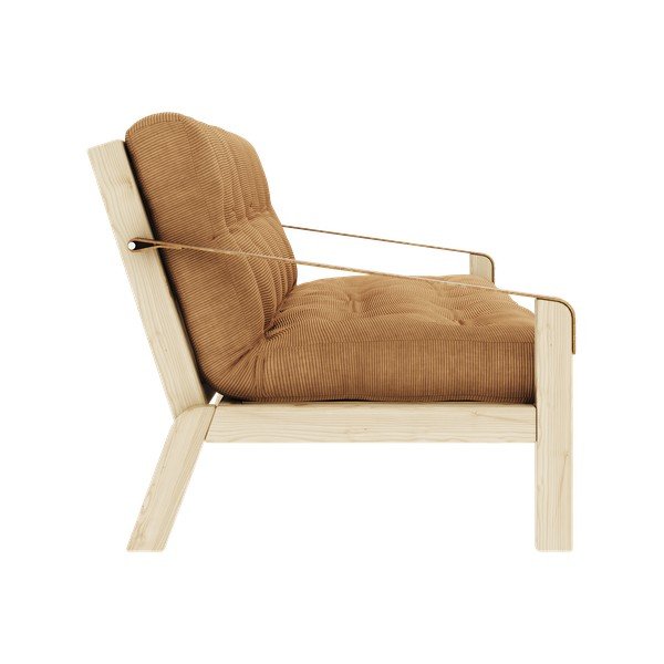 Manšestrová rozkládací pohovka v hořčicovohnědé barvě 204 cm Poetry – Karup Design-image-1