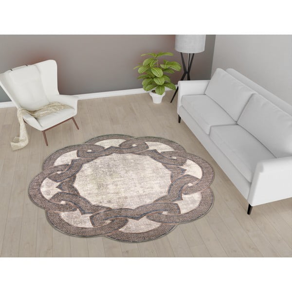 Béžový kulatý koberec ø 160 cm - Vitaus-image-1