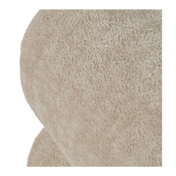 Béžový taburet z textilie bouclé – Ixia-image-2