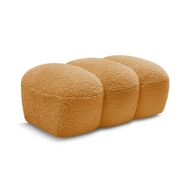 Podnožka z textilie bouclé v hořčicové barvě Hippolyte – Bobochic Paris-image-3