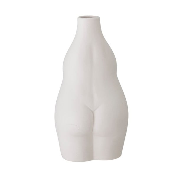 Bílá kameninová váza Bloomingville Elora, výška 18 cm-image-3