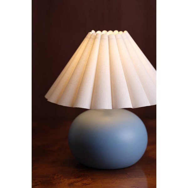Bílá/modrá keramická stolní lampa (výška 34 cm) Crasso – Jotex-image-1