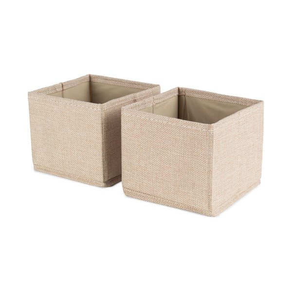 Béžové látkové úložné boxy v sadě 2 ks 14x12x12 cm Sandy – Compactor