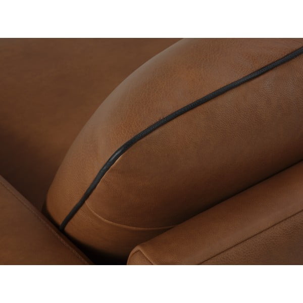 Koňakově hnědá kožená pohovka 260 cm Virna – Micadoni Home-image-1