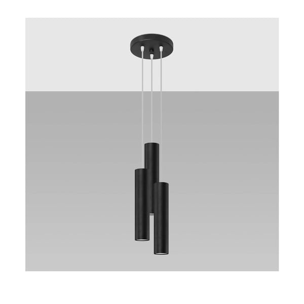 Černé závěsné svítidlo ø 6 cm Castro – Sollux-image-2