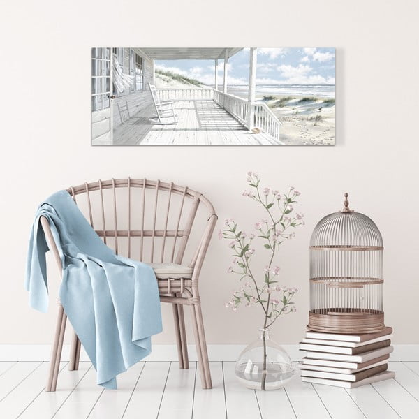 Obraz Styler Canvas Watercolor House On The Beach, 60 x 150 cm-image-1