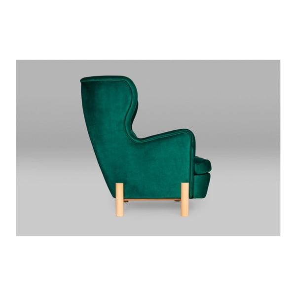 Tmavě zelené křeslo ušák SKANDICA Ingrid Green-image-2
