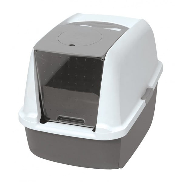 Bílo-šedý kočičí záchod 57x39 cm Cat It – Plaček Pet Products