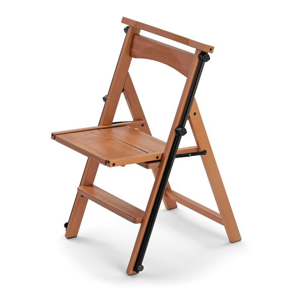 Skládací židle a schůdky v jednom z bukového dřeva Arredamenti Italia Eletta