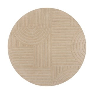 Béžový vlněný kulatý koberec ø 160 cm Zen Garden - Flair Rugs