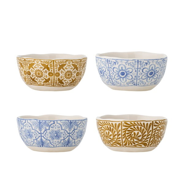 Modré/oranžové misky v sadě 4 ks z kameniny 200 ml Milton – Bloomingville