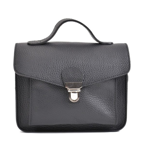 Černá kožená kabelka Mangotti Bags Cristina
