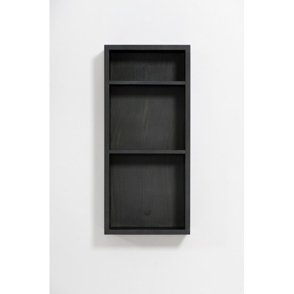 Černá nástěnná koupelnová police z dubového dřeva Wireworks Slimline-image-4