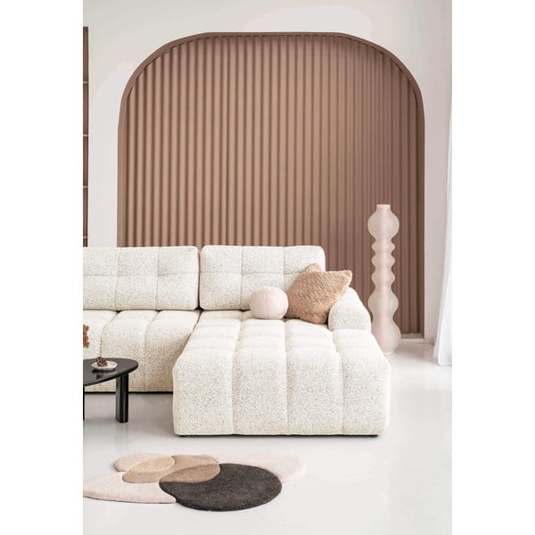 Krémová rozkládací modulární rohová pohovka s úložným prostorem (pravý roh) Lulu – Miuform-image-2