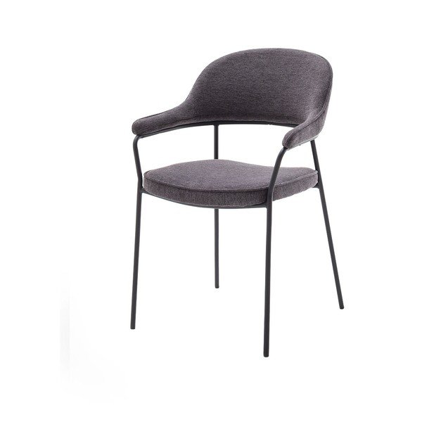 Tmavě šedá jídelní židle s područkami Kindersley – Unique Furniture