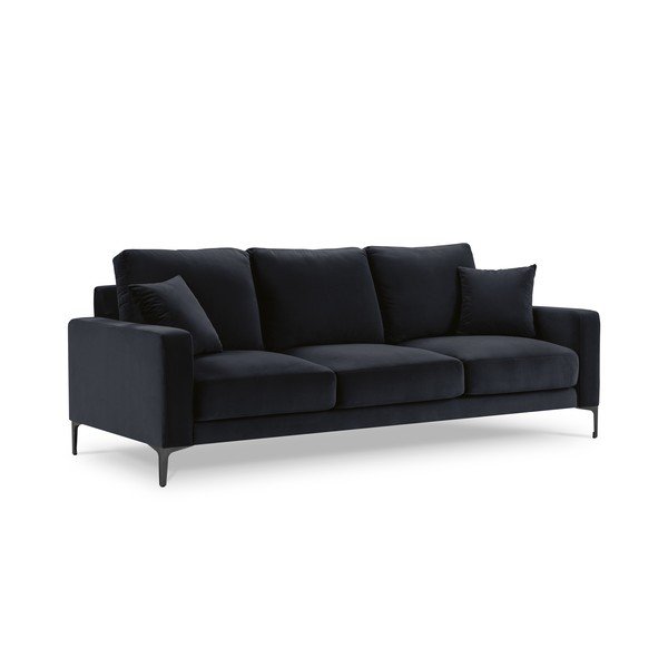Tmavě modrá sametová pohovka Kooko Home Harmony, 220 cm-image-3
