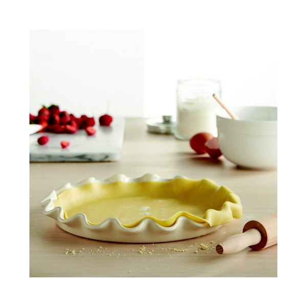 Mělká koláčová forma v barvě slonové kosti Emile Henry, ⌀ 33 cm-image-1