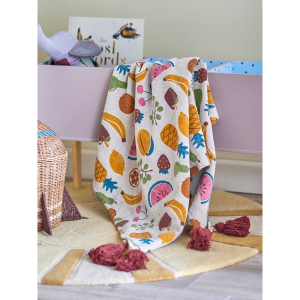 Dětská deka z recyklované bavlny 130x160 cm Fruitta – Bloomingville Mini-image-1
