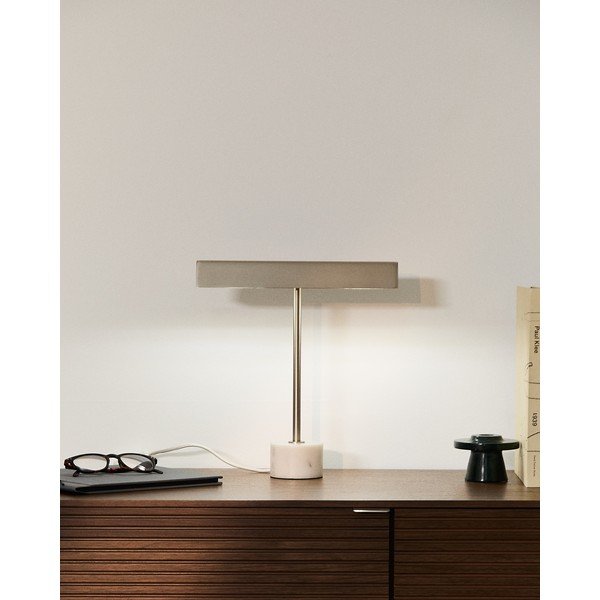 Kovová stolní lampa ve stříbrné barvě (výška 32,5 cm) Lynor – Kave Home-image-1