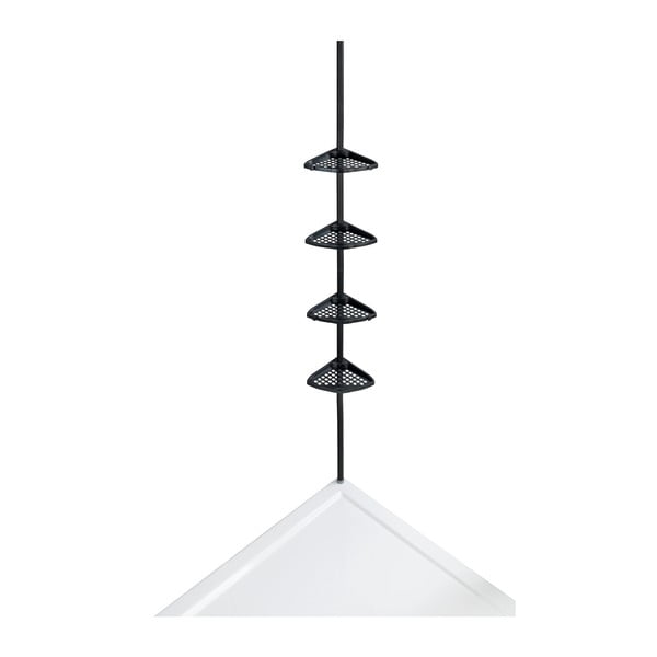 Černá rohová teleskopická koupelnová polička Opal – Allstar-image-4