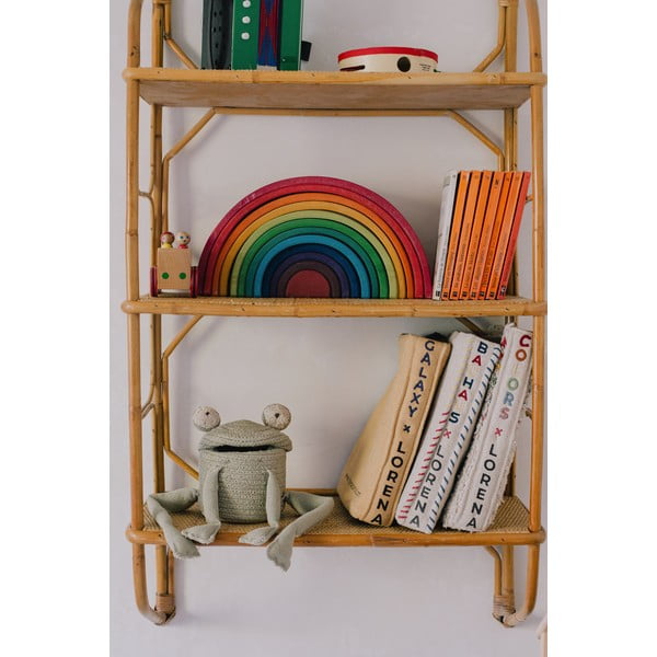 Zelený látkový dětský koš na hračky ø 15x15 cm Mini Fred the Frog – Lorena Canals-image-1