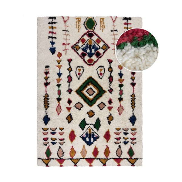 Krémový ručně tkaný vlněný koberec 200x290 cm Moroccan Fes – Flair Rugs