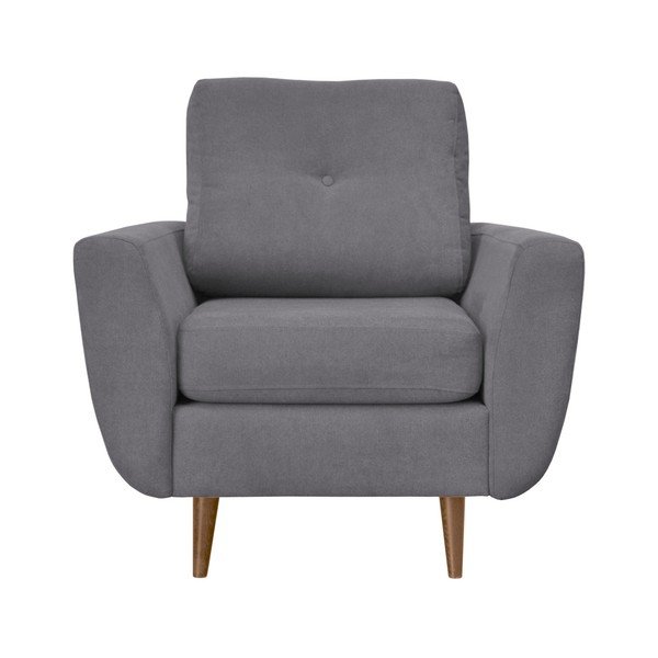 Šedé křeslo se světlými nohami Mazzini Sofas Flower