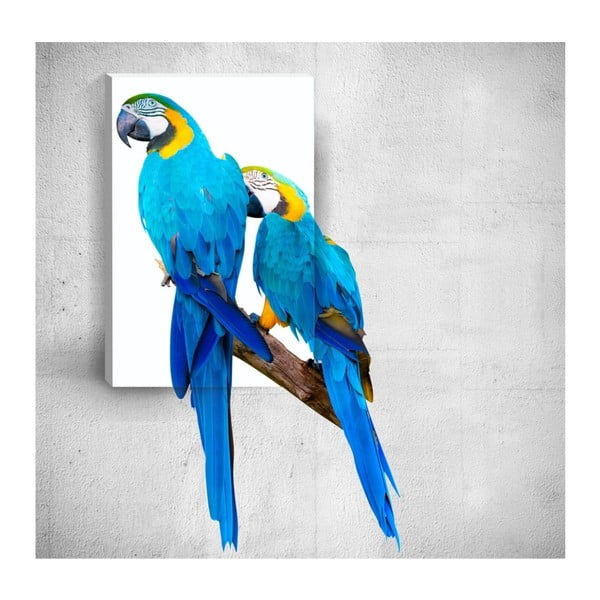Nástěnný 3D obraz Mosticx Two Parrots, 40 x 60 cm