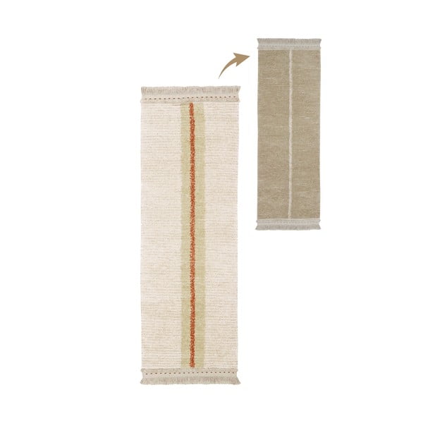 Béžový bavlněný běhoun 80x230 cm Duetto Sage – Lorena Canals-image-1