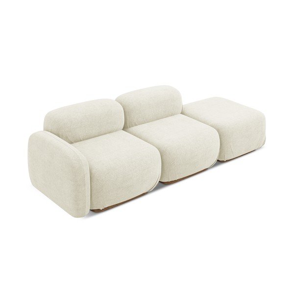 Krémová lenoška z textilie bouclé (pravý roh) Ailani – Makamii-image-3