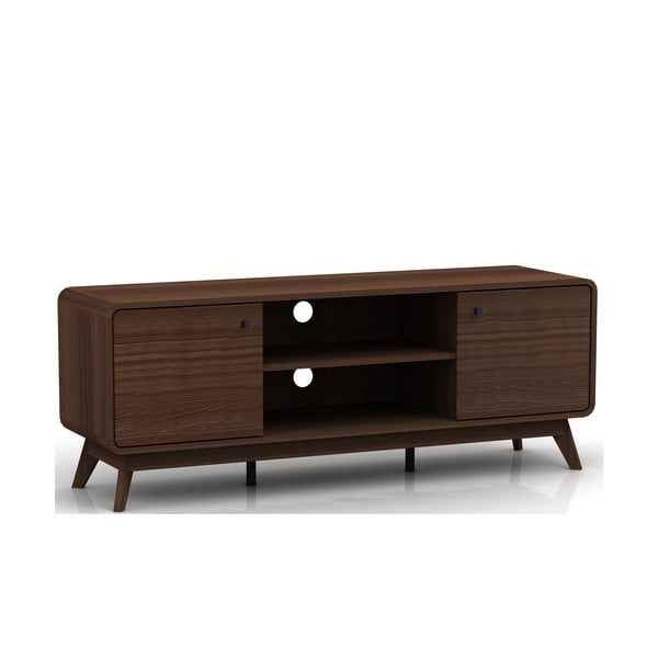 Hnědý TV stolek v dekoru ořechu 140x53 cm Caitlin – Støraa-image-2