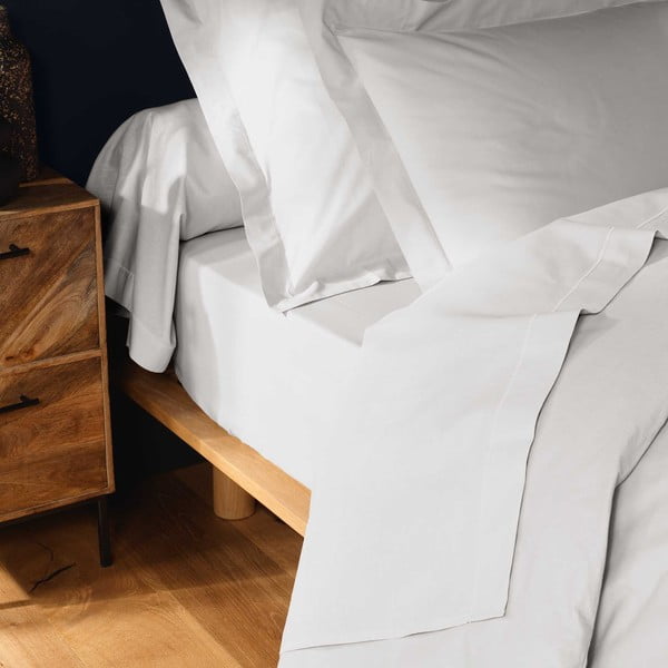 Bílé bavlněné prostěradlo 180x290 cm Lina – douceur d'intérieur-image-2