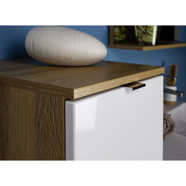 Bílá vysoká koupelnová skříňka 34x120 cm Mauresa - Germania-image-3