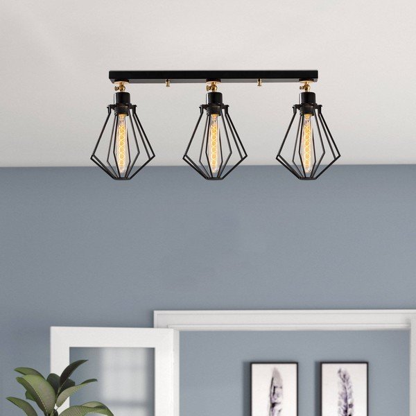 Stropní svítidlo v černé a zlaté barvě s kovovým stínidlem ø 18 cm Oylat – Opviq lights-image-1